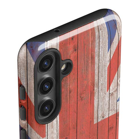 United Kingdom Flag Dark Wood Galaxy S25 Impact Case