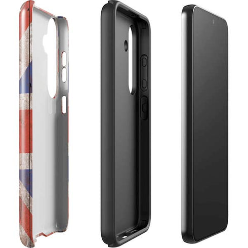 United Kingdom Flag Dark Wood Galaxy S25 Impact Case