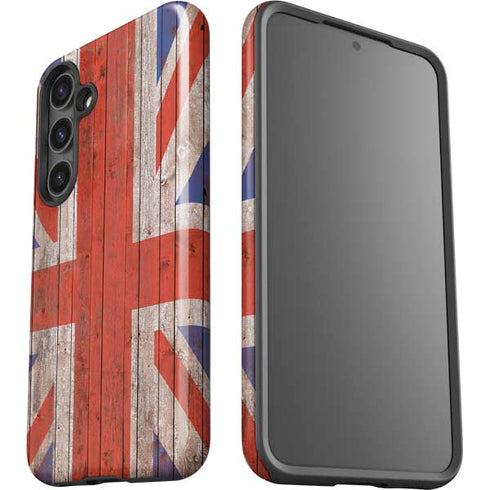 United Kingdom Flag Dark Wood Galaxy S25 Impact Case