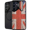 United Kingdom Flag Dark Wood Galaxy S25 Kickstand Case