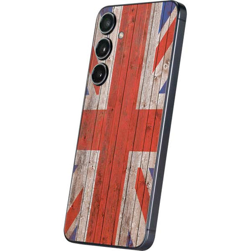 United Kingdom Flag Dark Wood Galaxy S24 Skin