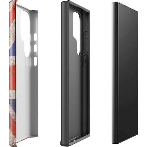 United Kingdom Flag Dark Wood Galaxy S25 Ultra Impact Case