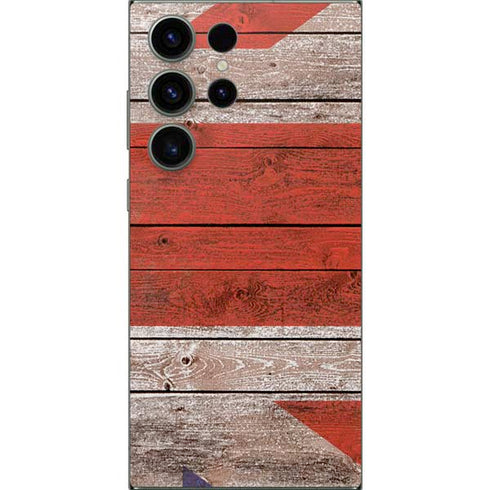 United Kingdom Flag Dark Wood Galaxy S25 Ultra Skin