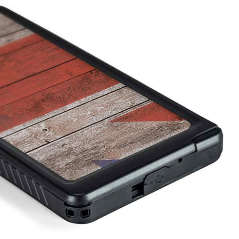 United Kingdom Flag Dark Wood Galaxy S24 Ultra Waterproof Case