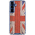 United Kingdom Flag Dark Wood Galaxy S25 Plus Clear Case