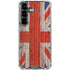 United Kingdom Flag Dark Wood Galaxy S26 Clear Case