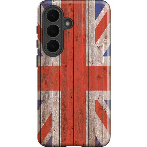 United Kingdom Flag Dark Wood Galaxy S26 Impact Case