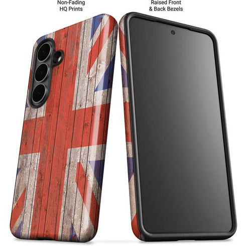 United Kingdom Flag Dark Wood Galaxy S26 Impact Case