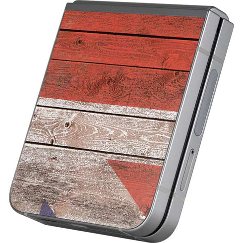 United Kingdom Flag Dark Wood Galaxy Z Flip6 Skin