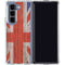 United Kingdom Flag Dark Wood Galaxy Z Fold5 5G Clear Case