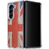 United Kingdom Flag Dark Wood Galaxy Z Fold5 5G Clear Case