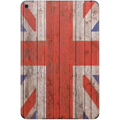 United Kingdom Flag Dark Wood iPad Skins