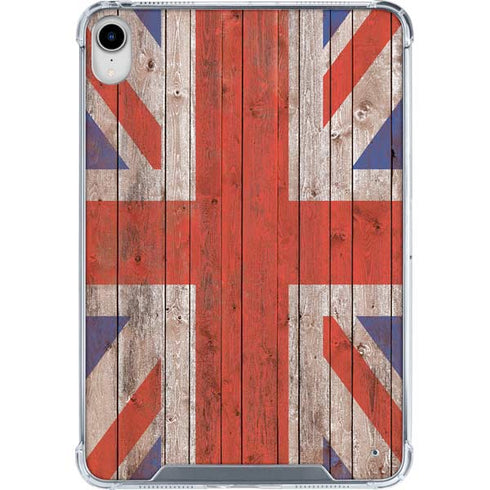 United Kingdom Flag Dark Wood iPad 11th Gen (2025) Clear Case