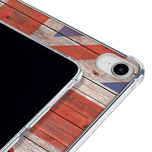 United Kingdom Flag Dark Wood iPad 11th Gen (2025) Clear Case