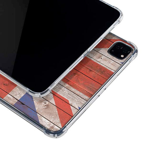 United Kingdom Flag Dark Wood iPad Pro 11in (2024) Clear Case