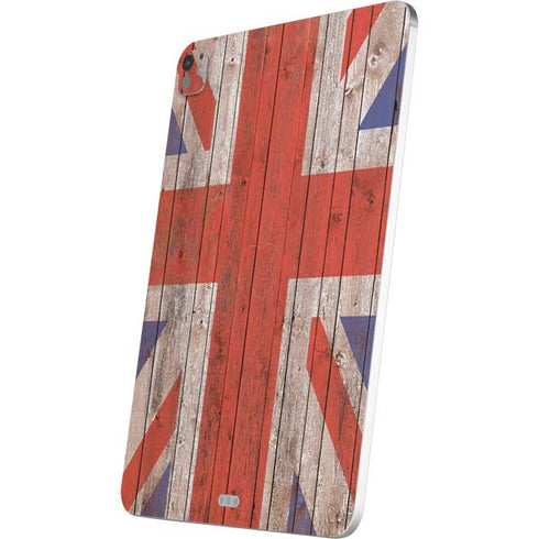 United Kingdom Flag Dark Wood iPad Pro 13in M4 (2024) Skin