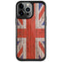 United Kingdom Flag Dark Wood iPhone Cases