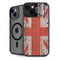 United Kingdom Flag Dark Wood iPhone 14 Kickstand Case