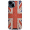 United Kingdom Flag Dark Wood iPhone 15 Clear Case