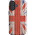 United Kingdom Flag Dark Wood iPhone 16 Impact Case