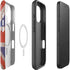 United Kingdom Flag Dark Wood iPhone 16 Magsafe Impact Case