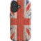 United Kingdom Flag Dark Wood iPhone 16 Plus Impact Case