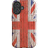 United Kingdom Flag Dark Wood iPhone 16 Plus Impact Case
