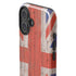 United Kingdom Flag Dark Wood iPhone 16 Plus Impact Case