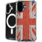 United Kingdom Flag Dark Wood iPhone 16 Plus MagSafe Case