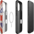 United Kingdom Flag Dark Wood iPhone 16 Plus Magsafe Impact Case