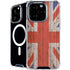 United Kingdom Flag Dark Wood iPhone 16 Pro MagSafe Case