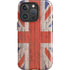 United Kingdom Flag Dark Wood iPhone 16 Pro Max Impact Case