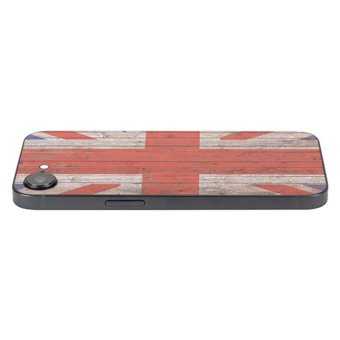 United Kingdom Flag Dark Wood iPhone 16e Skin