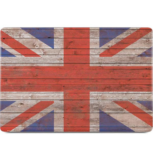 United Kingdom Flag Dark Wood MacBook Skins