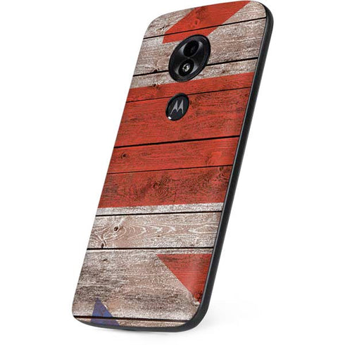 United Kingdom Flag Dark Wood Moto E5 Play Skin