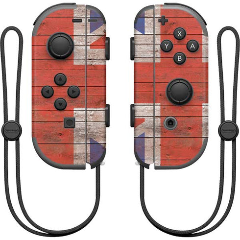 United Kingdom Flag Dark Wood Nintendo Skins
