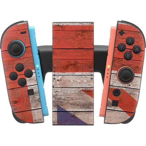 United Kingdom Flag Dark Wood Nintendo Switch 2 (2025) Joy-Con Controller Skin
