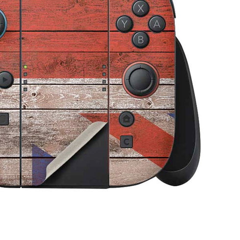 United Kingdom Flag Dark Wood Nintendo Switch 2 (2025) Joy-Con Controller Skin