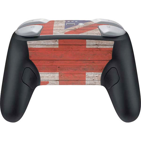 United Kingdom Flag Dark Wood Nintendo Switch 2 (2025) Pro Controller Skin