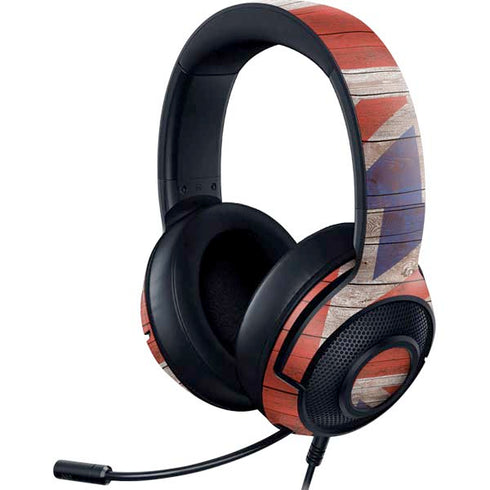 United Kingdom Flag Dark Wood Razer Kraken X Skin