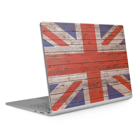 United Kingdom Flag Dark Wood Surface Book 2 13.5in Skin