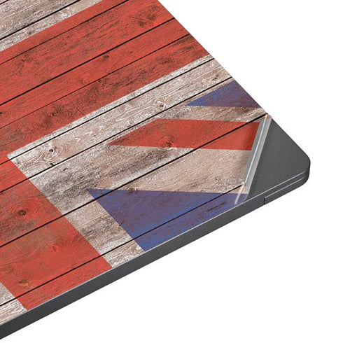 United Kingdom Flag Dark Wood Surface Laptop 7 15in Skin