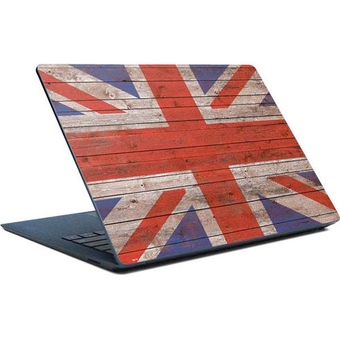 United Kingdom Flag Dark Wood Surface Laptop Skin