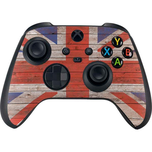 United Kingdom Flag Dark Wood Xbox Series X Skins