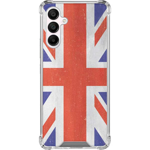 United Kingdom Flag Distressed Galaxy A16 5G Clear Case