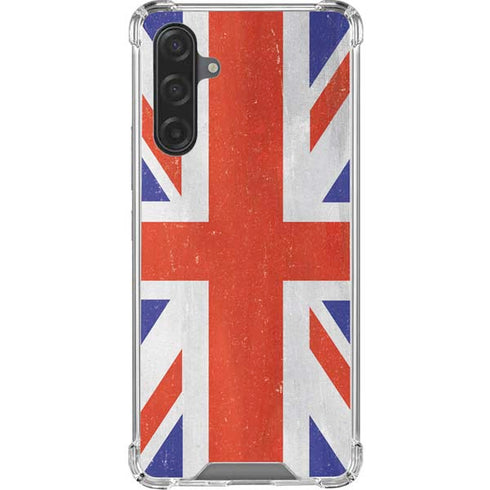 United Kingdom Flag Distressed Galaxy A17 Clear Case