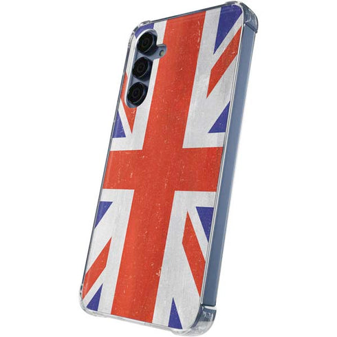 United Kingdom Flag Distressed Galaxy A55 5G Clear Case