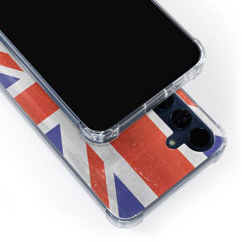 United Kingdom Flag Distressed Galaxy A55 5G Clear Case