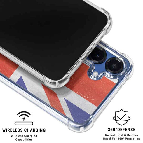 United Kingdom Flag Distressed Galaxy S25 Clear Case