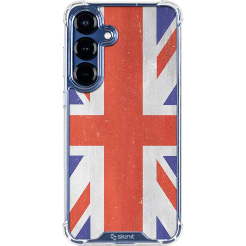 United Kingdom Flag Distressed Galaxy S25 Plus Clear Case